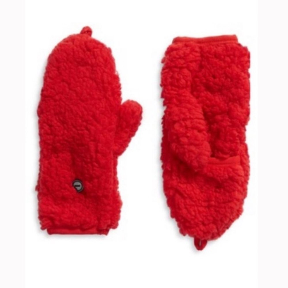 Nordstrom Tucker Tate Plush Flip Top Red Tomato Mittens Kids Ages 7-16 New NWT